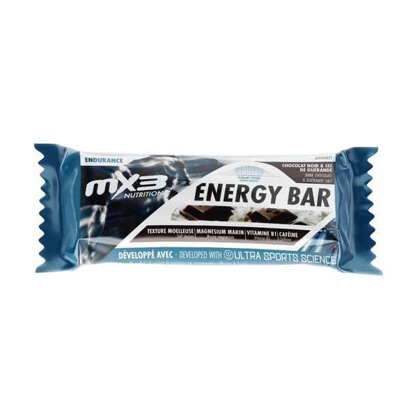 Barre énergétique
Chocolat noir et pointe de sel de Guérande