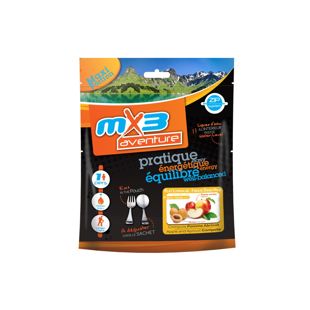 Compote pomme abricot lyophilisé - MX3 Nutrition