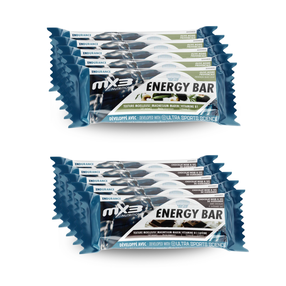 Mix barres - Chocolat noir & pointe de sel + olive noire