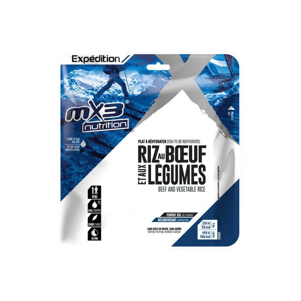Riz au bœuf et aux légumes hypercalorique lyophilisé